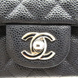 CHANEL Mini Materasse Chain Shoulder Black Caviar Skin (Grained Calf)