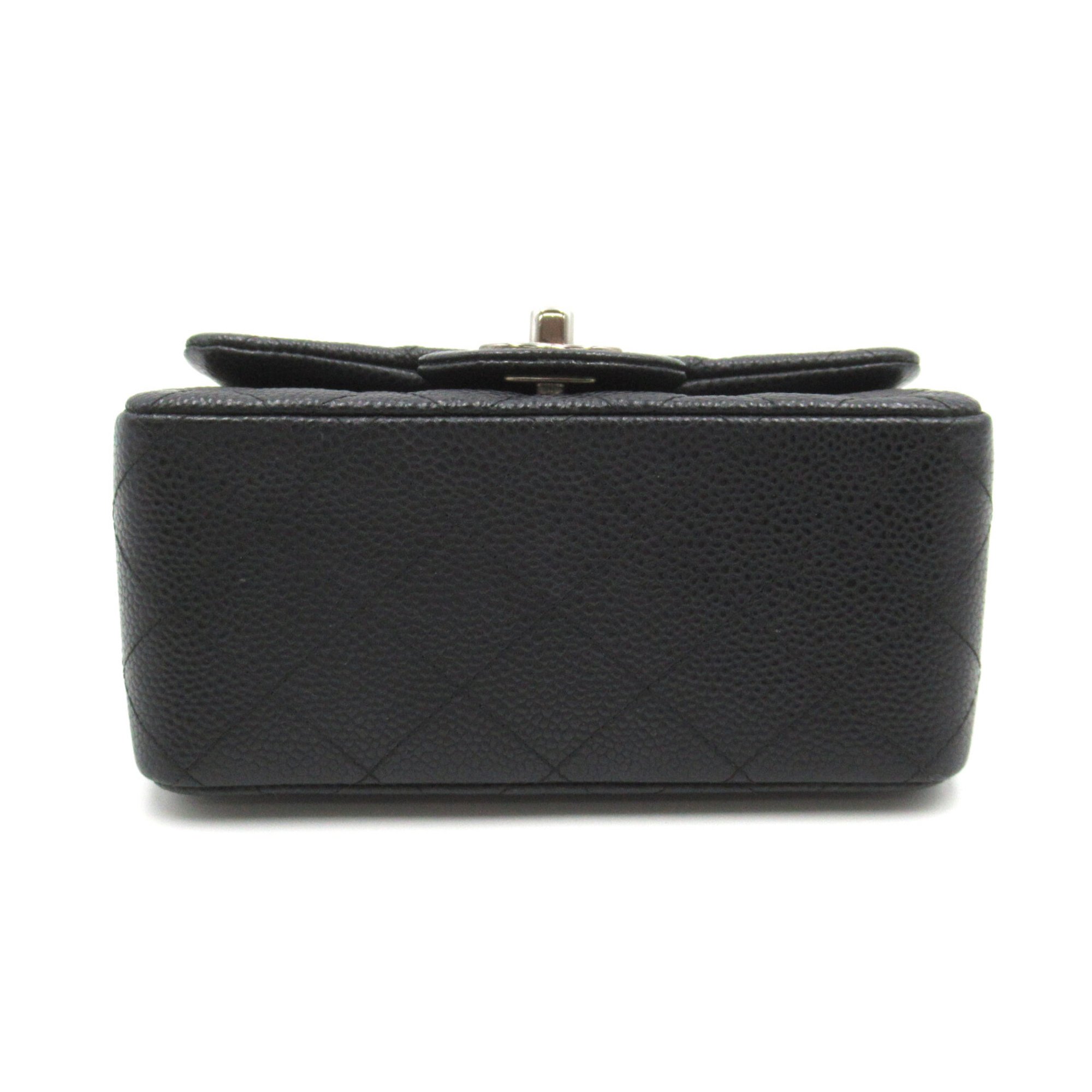 CHANEL Mini Materasse Chain Shoulder Black Caviar Skin (Grained Calf)