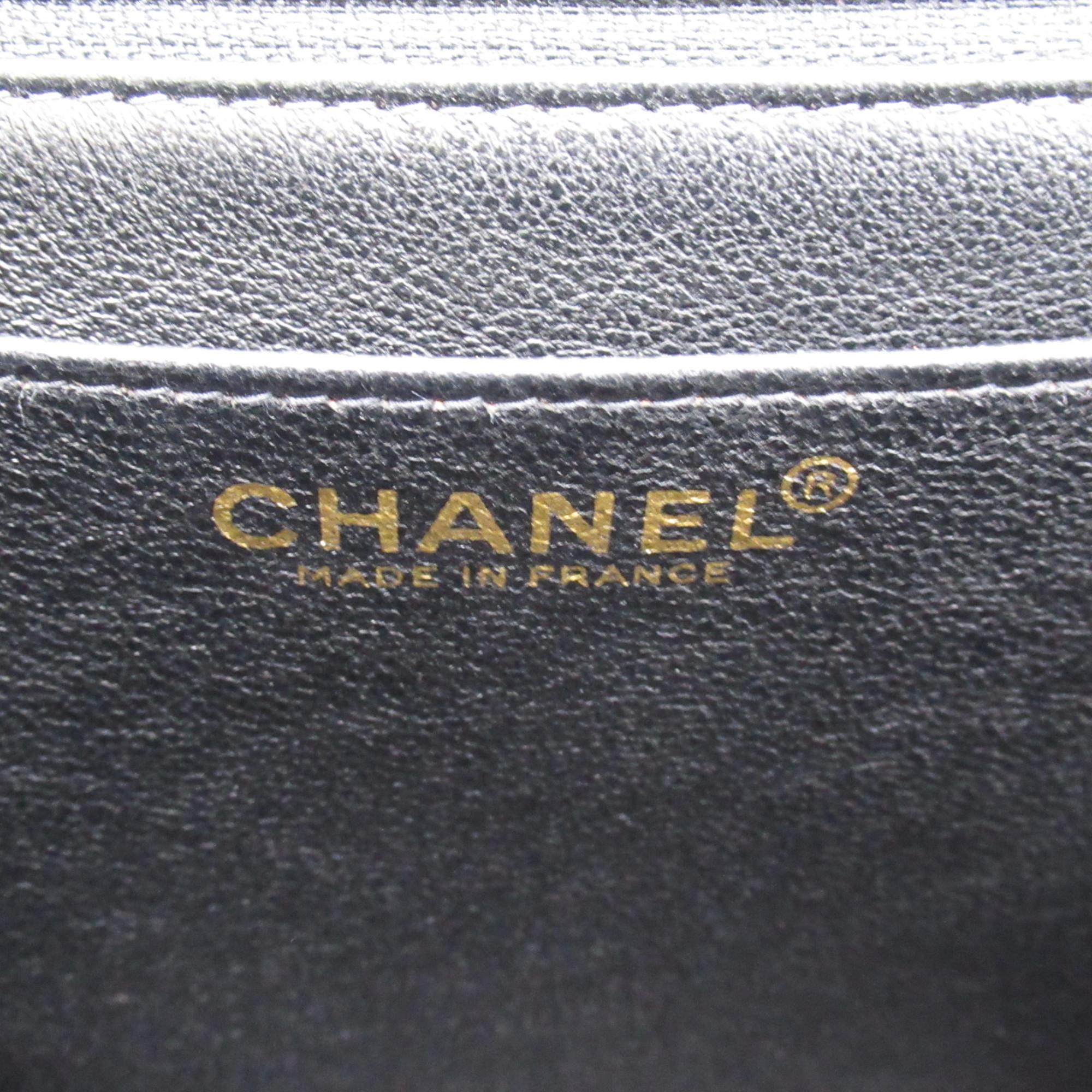 CHANEL Matelasse Handbag Black Caviar Skin (Grained Calf)