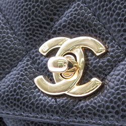 CHANEL Matelasse Handbag Black Caviar Skin (Grained Calf)