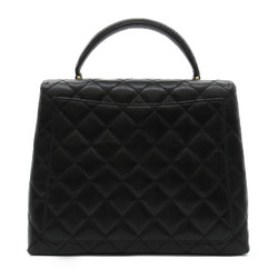 CHANEL Matelasse Handbag Black Caviar Skin (Grained Calf)