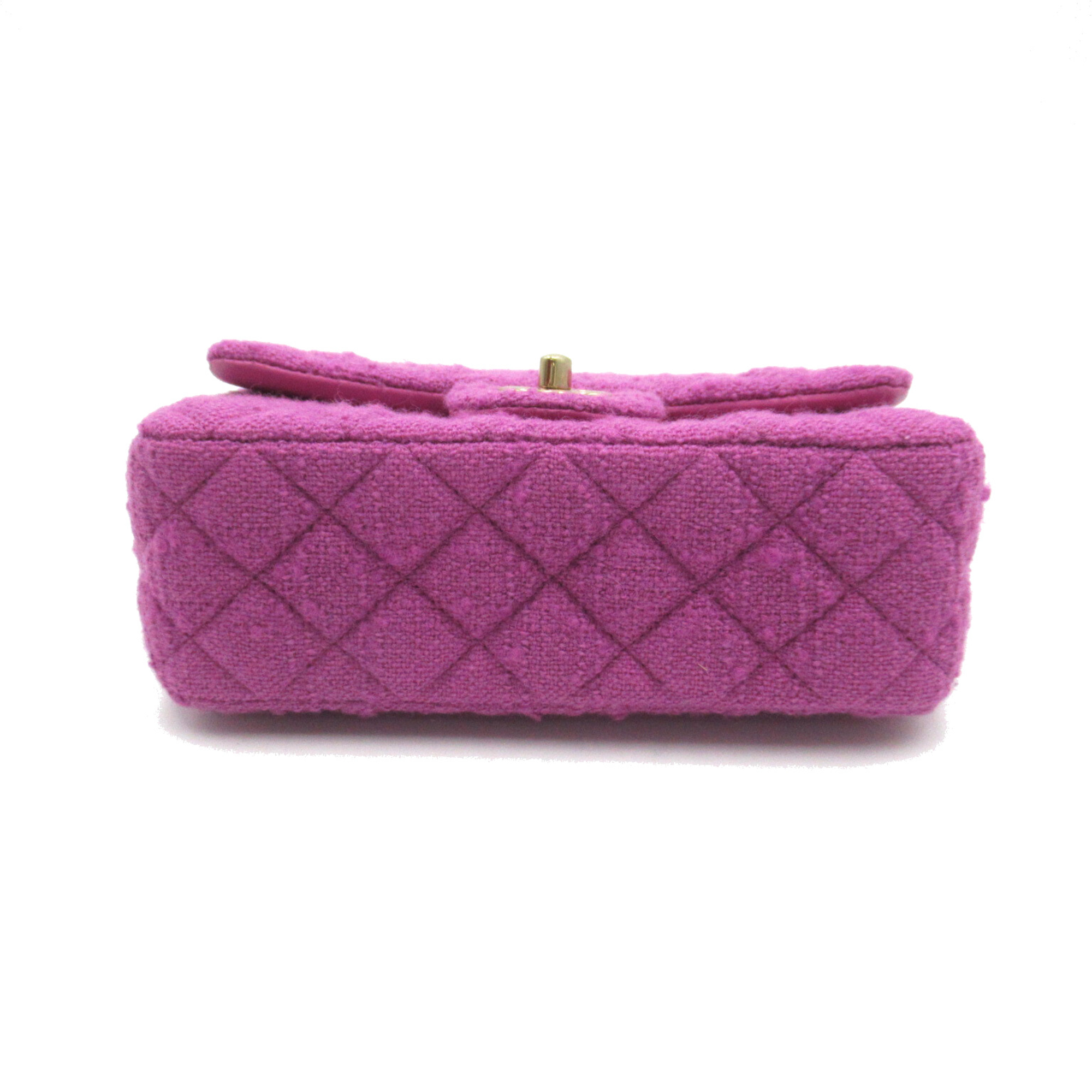 CHANEL Mini Materasse Chain Shoulder Purple tweed A69900