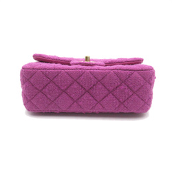 CHANEL Mini Materasse Chain Shoulder Purple tweed A69900