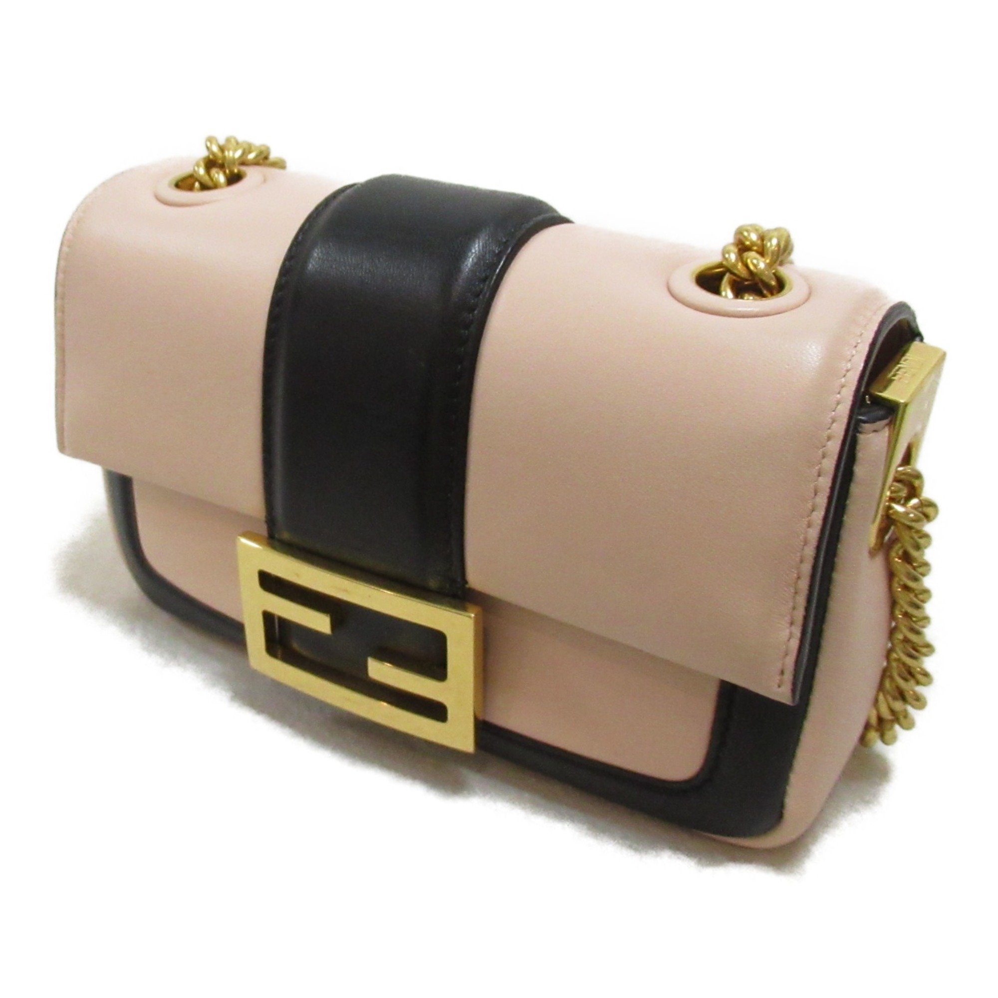 FENDI ChainShoulder Bag Pink leather