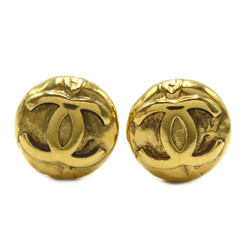 CHANEL COCO Mark Earring Earring Gold Gold Plated Gold