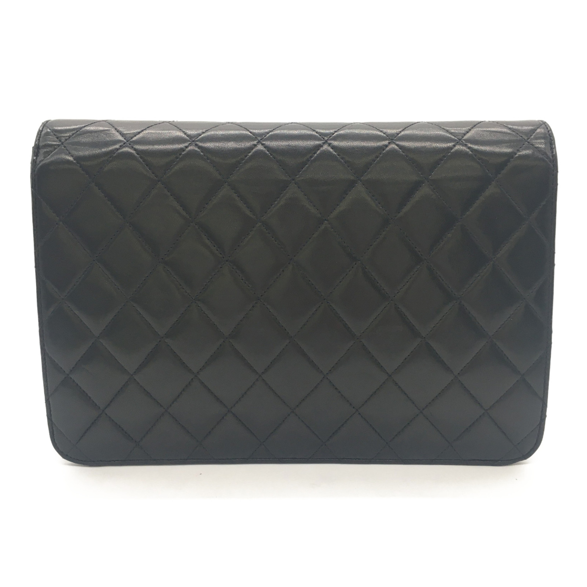 CHANEL Matelasse Push Lock ChainShoulder Black Lambskin (sheep leather)