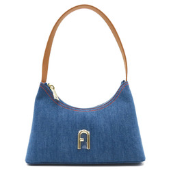 Furla Shoulder Bag Blue Brown Denim blue cotton leather WB01239BX15422676S