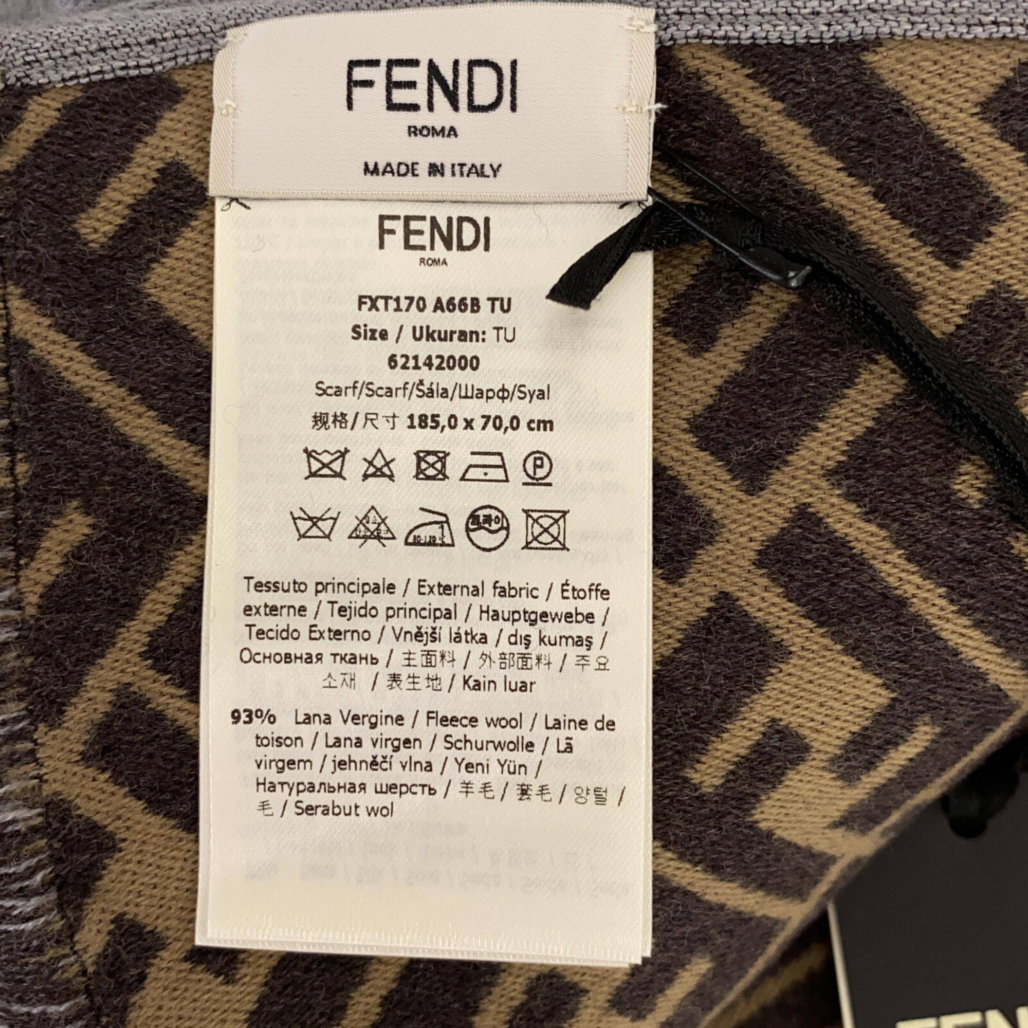 FENDI Scarf Gray FXT170A66BF0QZ0