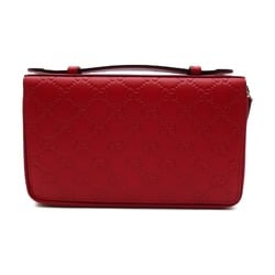 GUCCI Gucci shima travel case Red leather 395474