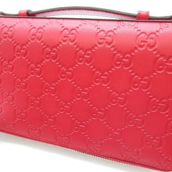 GUCCI Gucci shima travel case Red leather 395474