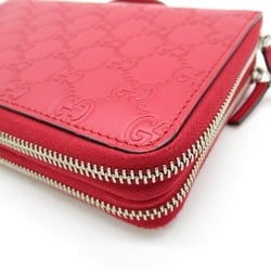 GUCCI Gucci shima travel case Red leather 395474