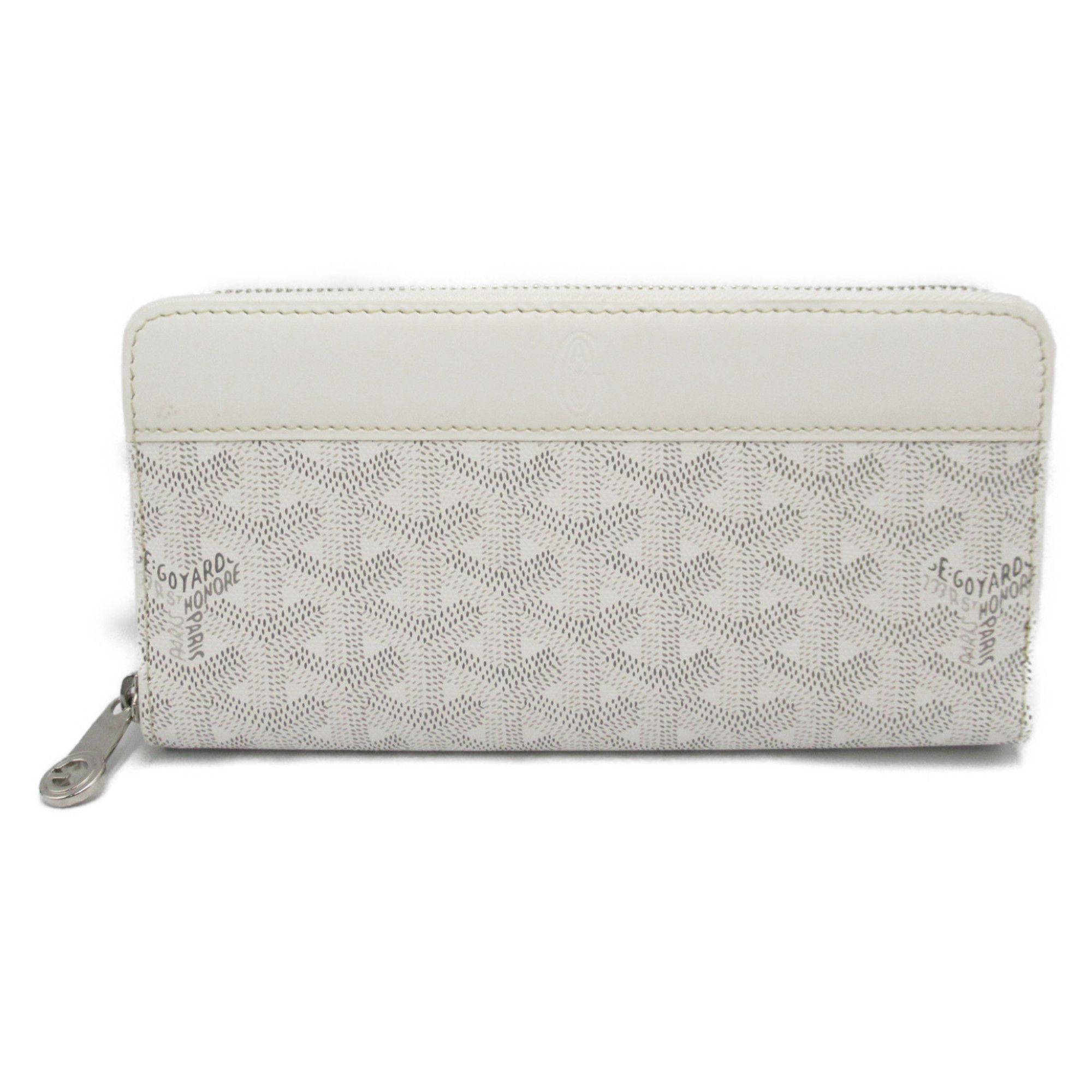 GOYARD Round long wallet White leather