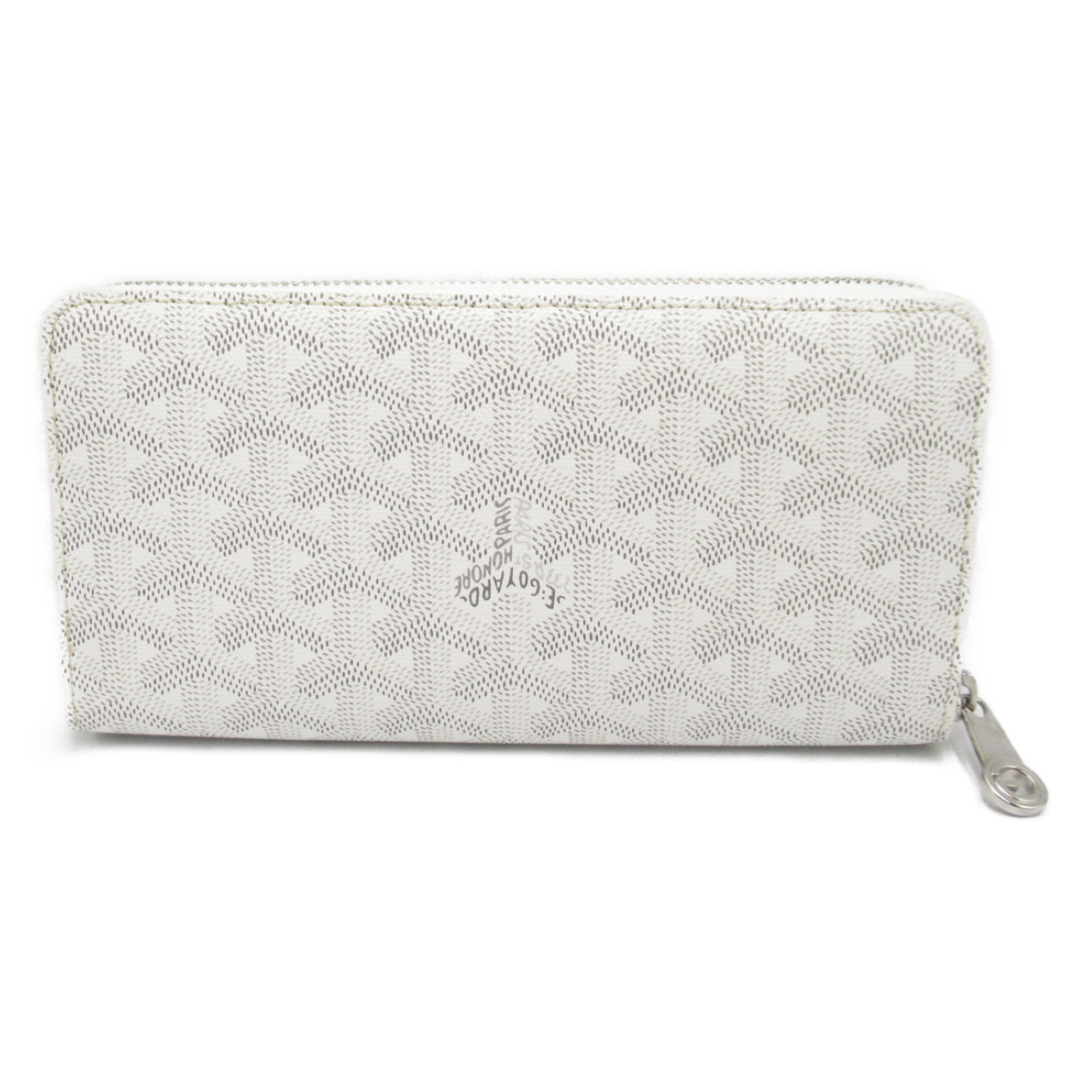 GOYARD Round long wallet White leather