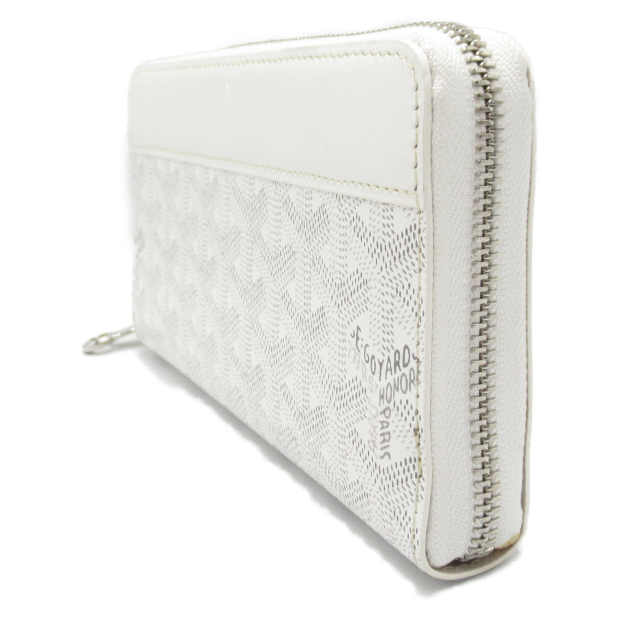 GOYARD Round long wallet White leather