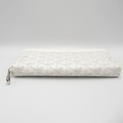 GOYARD Round long wallet White leather