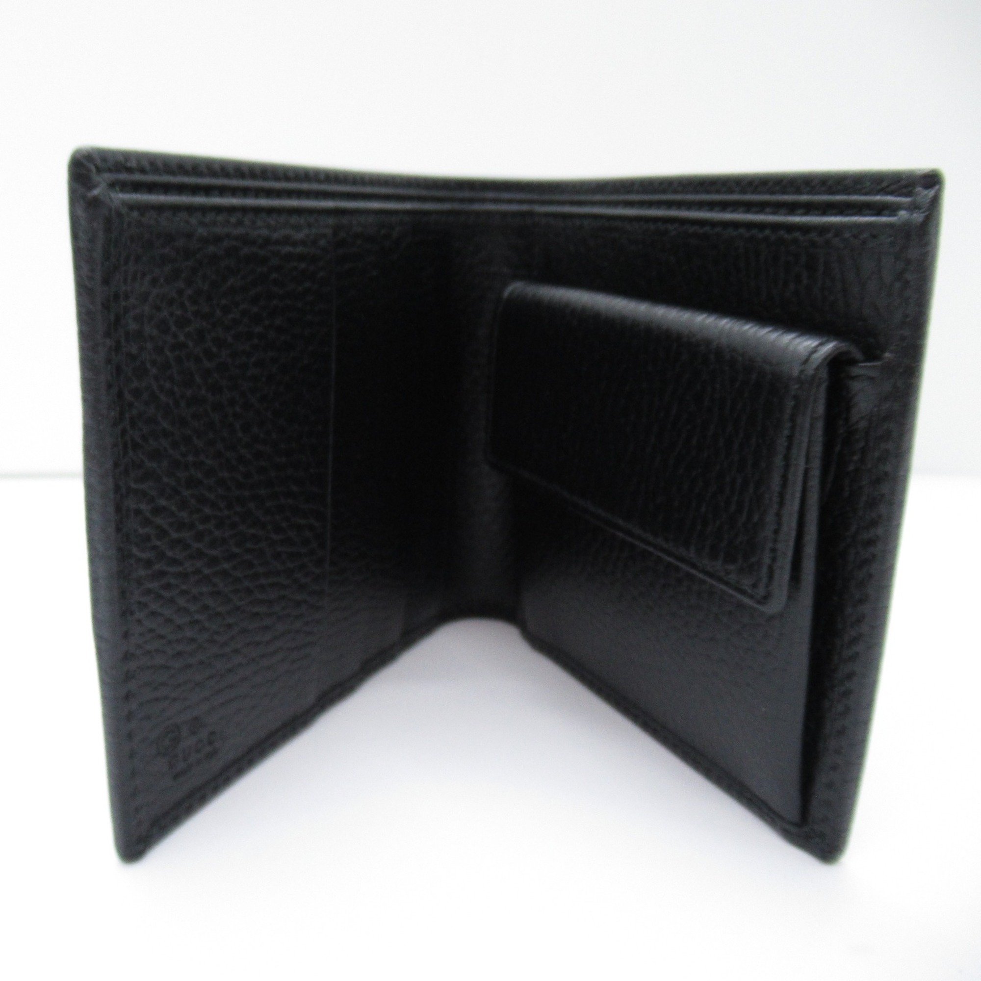 GUCCI Two fold wallet Black leather Nylon 150143