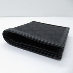 GUCCI Two fold wallet Black leather Nylon 150143