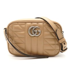 GUCCI GG Marmont Shoulder Bag Beige leather 634936