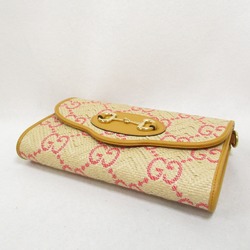 GUCCI Shoulder Bag Beige Yellow leather straw 677296