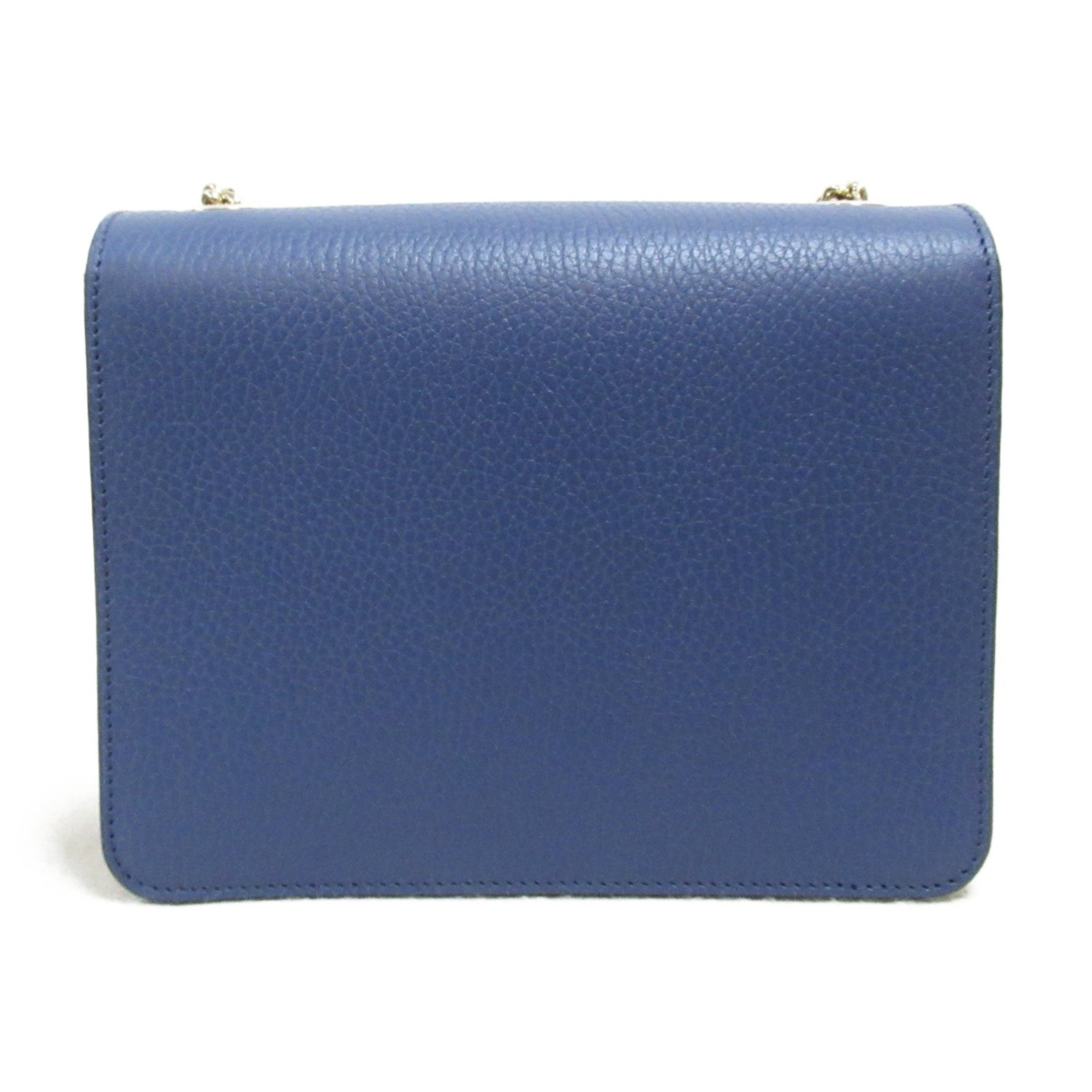 GUCCI ChainShoulder Bag Blue leather 510314