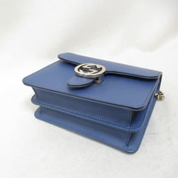 GUCCI ChainShoulder Bag Blue leather 510314