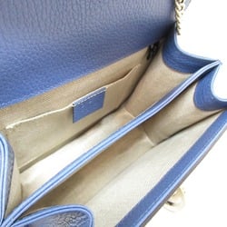 GUCCI ChainShoulder Bag Blue leather 510314