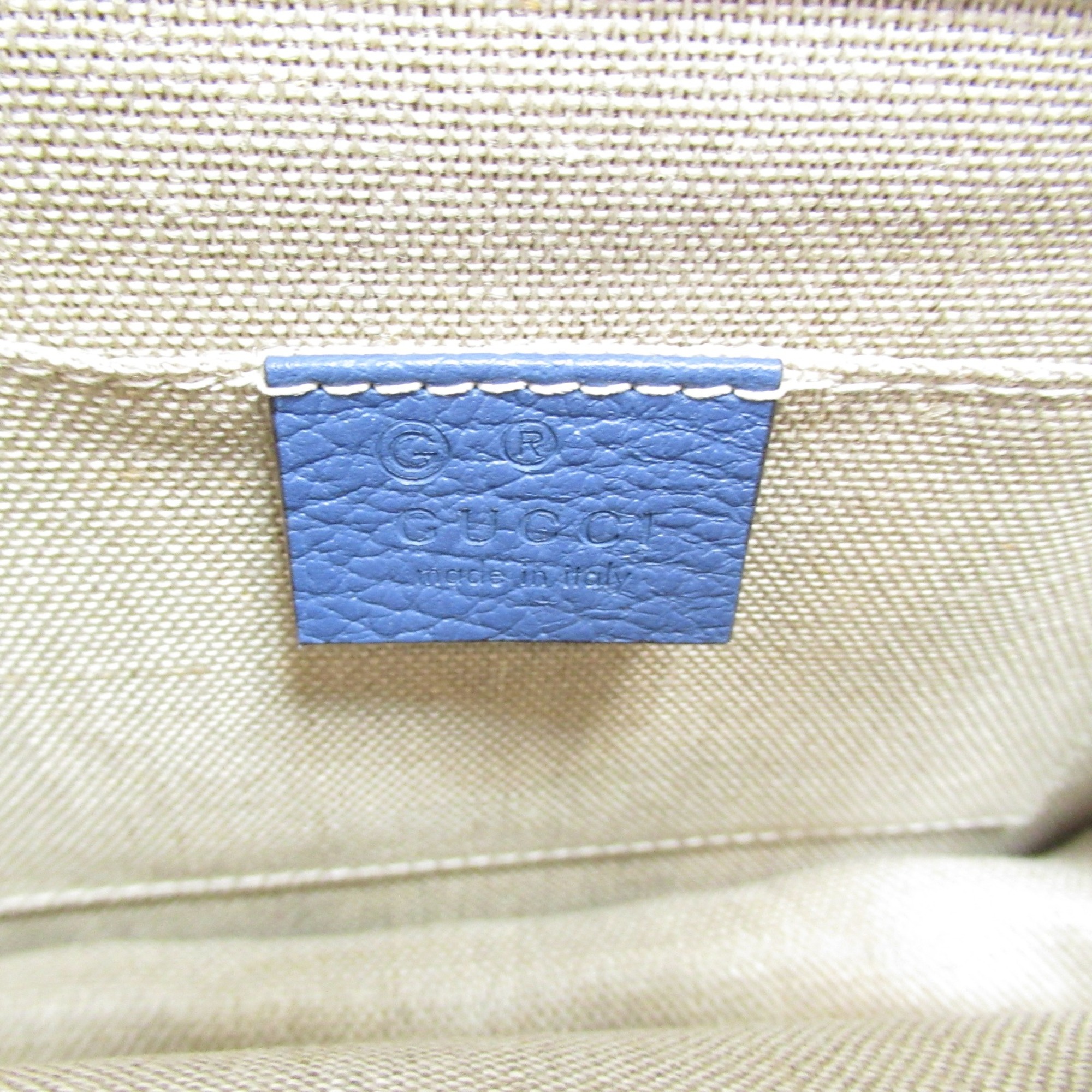 GUCCI ChainShoulder Bag Blue leather 510314