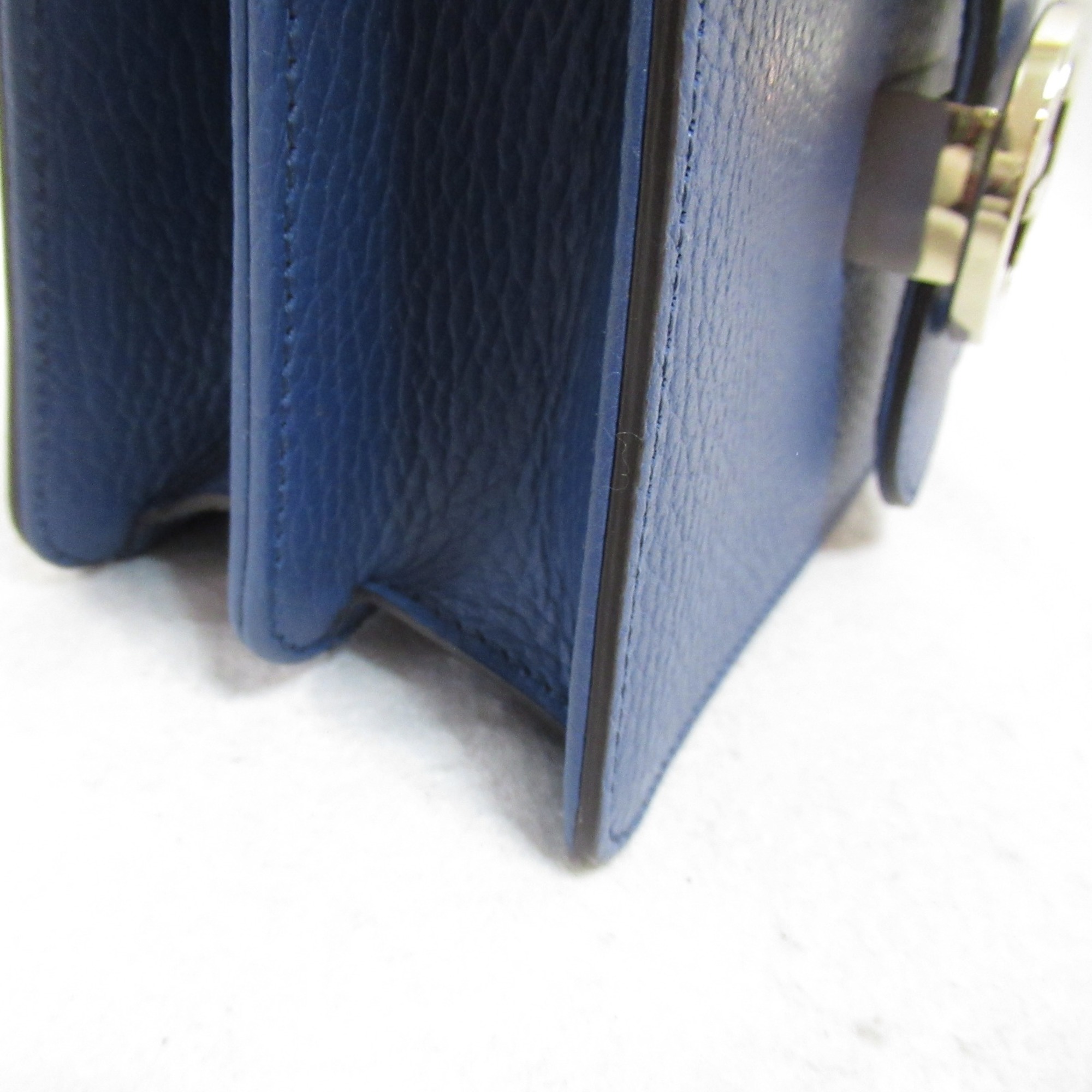 GUCCI ChainShoulder Bag Blue leather 510314