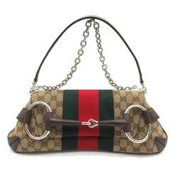 GUCCI [Gucci Horsebit Chain] Medium Shoulder Bag Beige canvas 764255