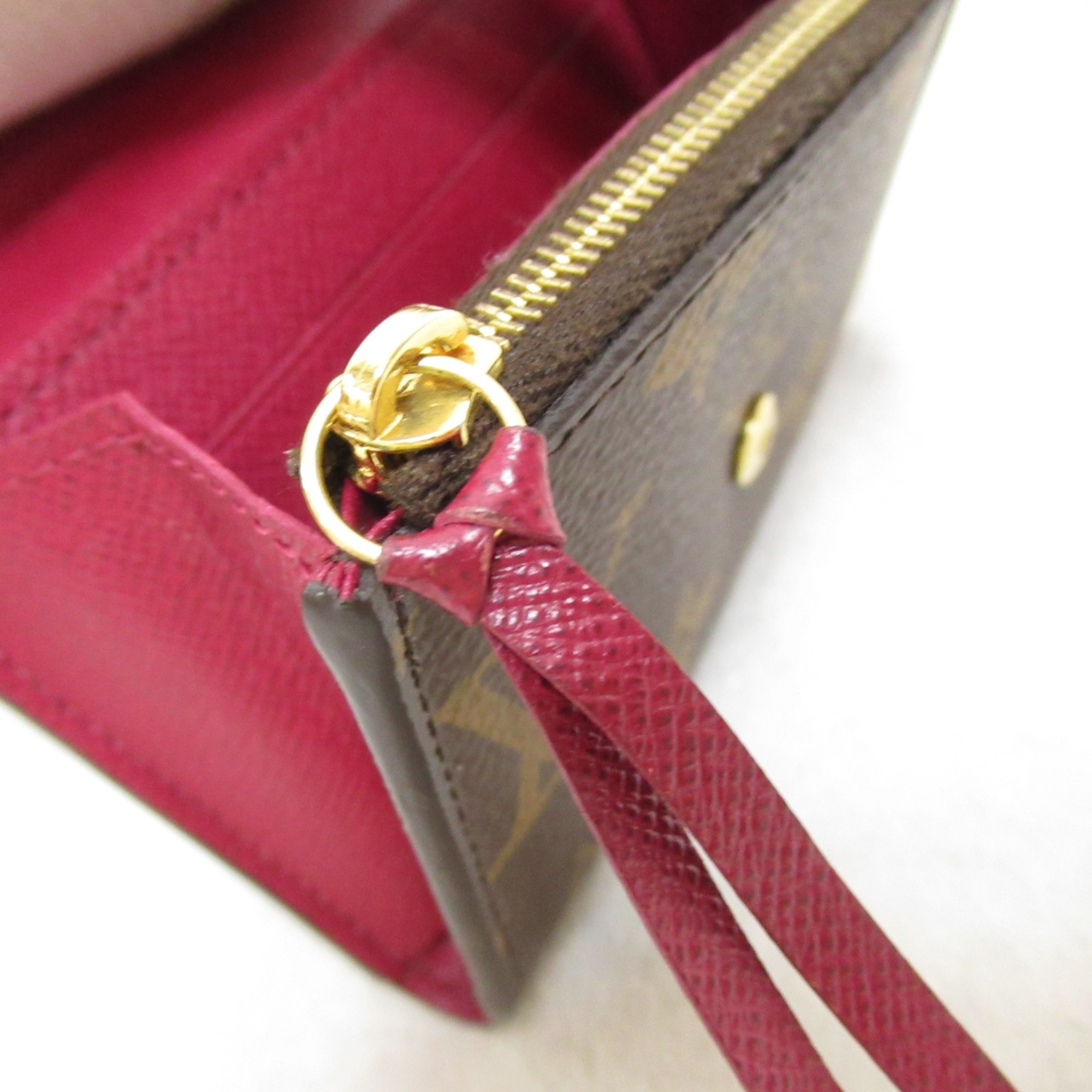 LOUIS VUITTON Porto Monnaie Rosalie coin purse Brown Fuschia Monogram PVC coated canvas M41939