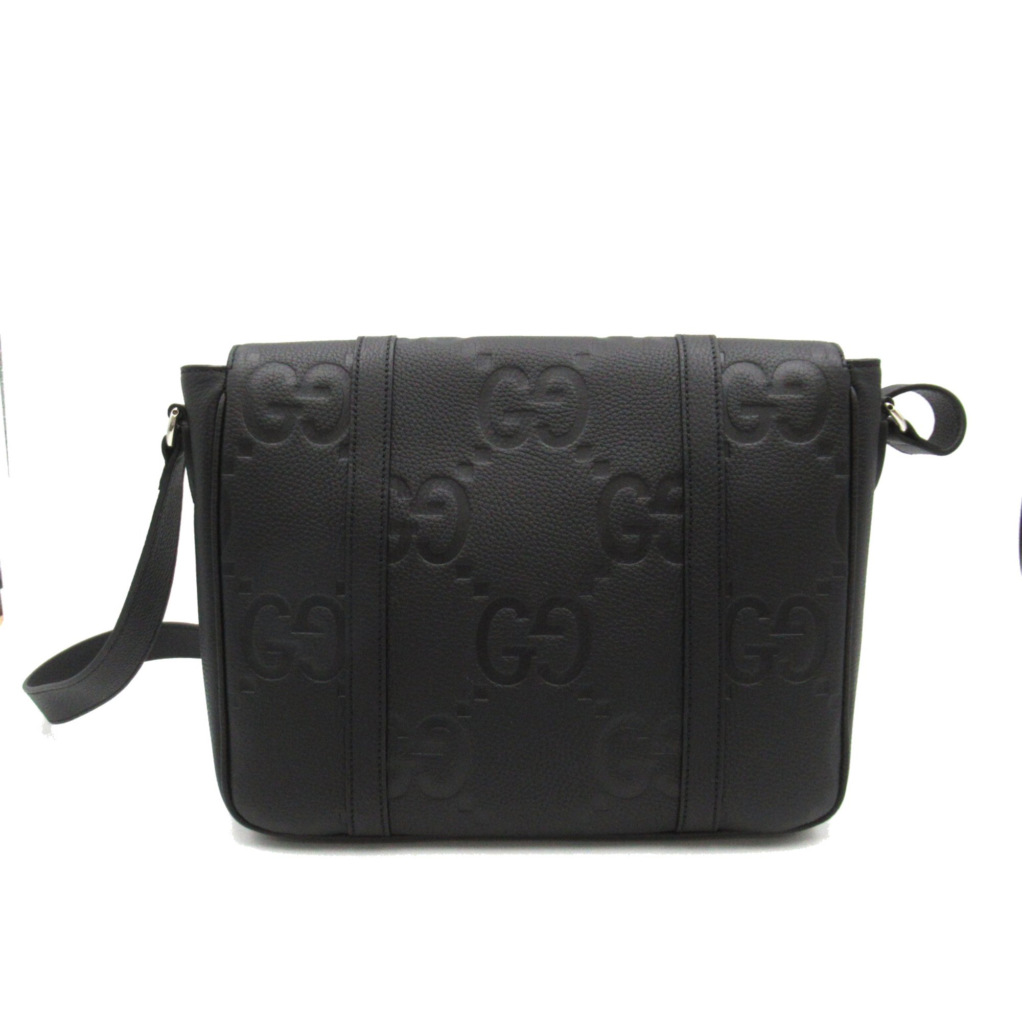 GUCCI Jumbo GG Medium Messenger Bag Black leather 760234AABY01000