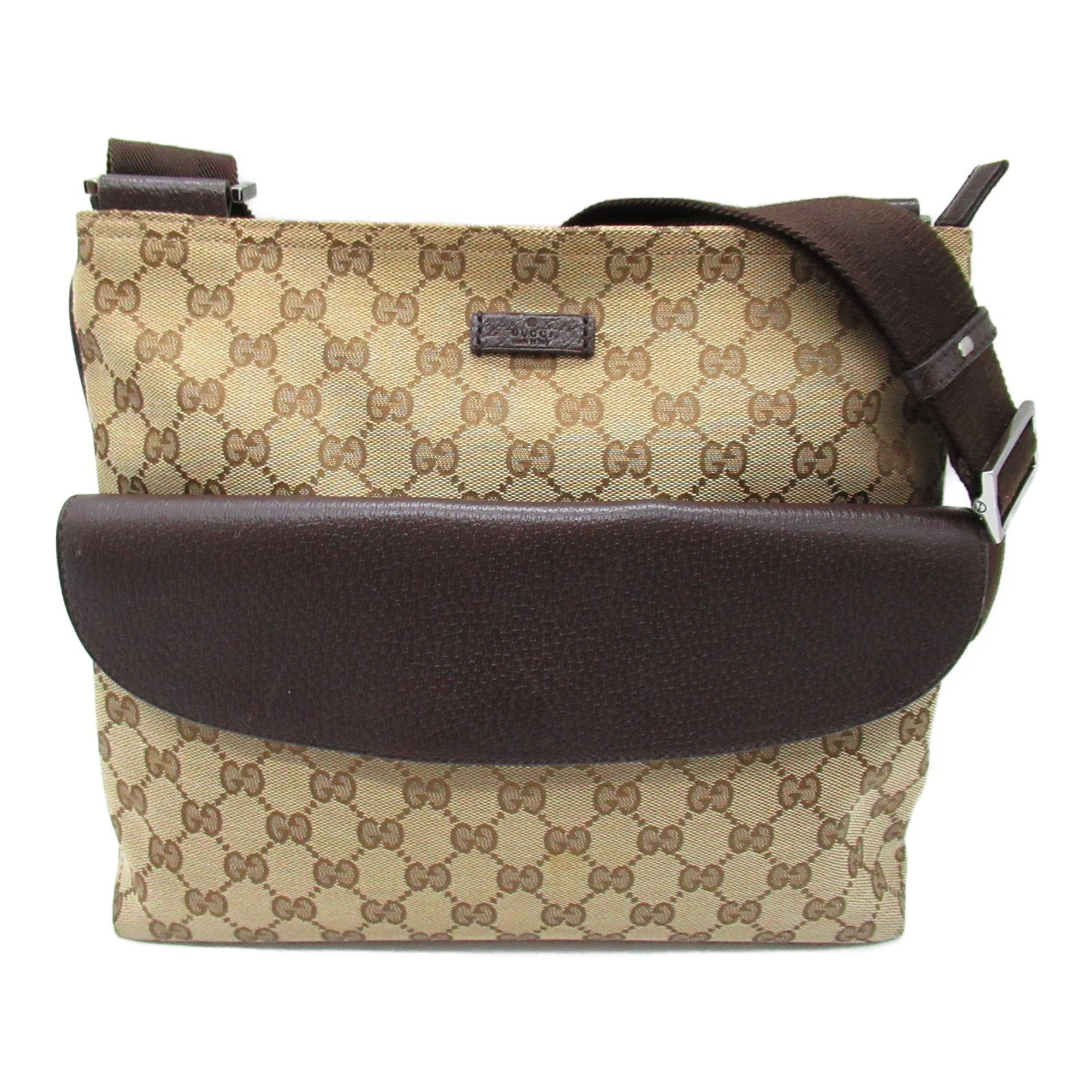 GUCCI Shoulder Bag Brown Dark brown GG canvas