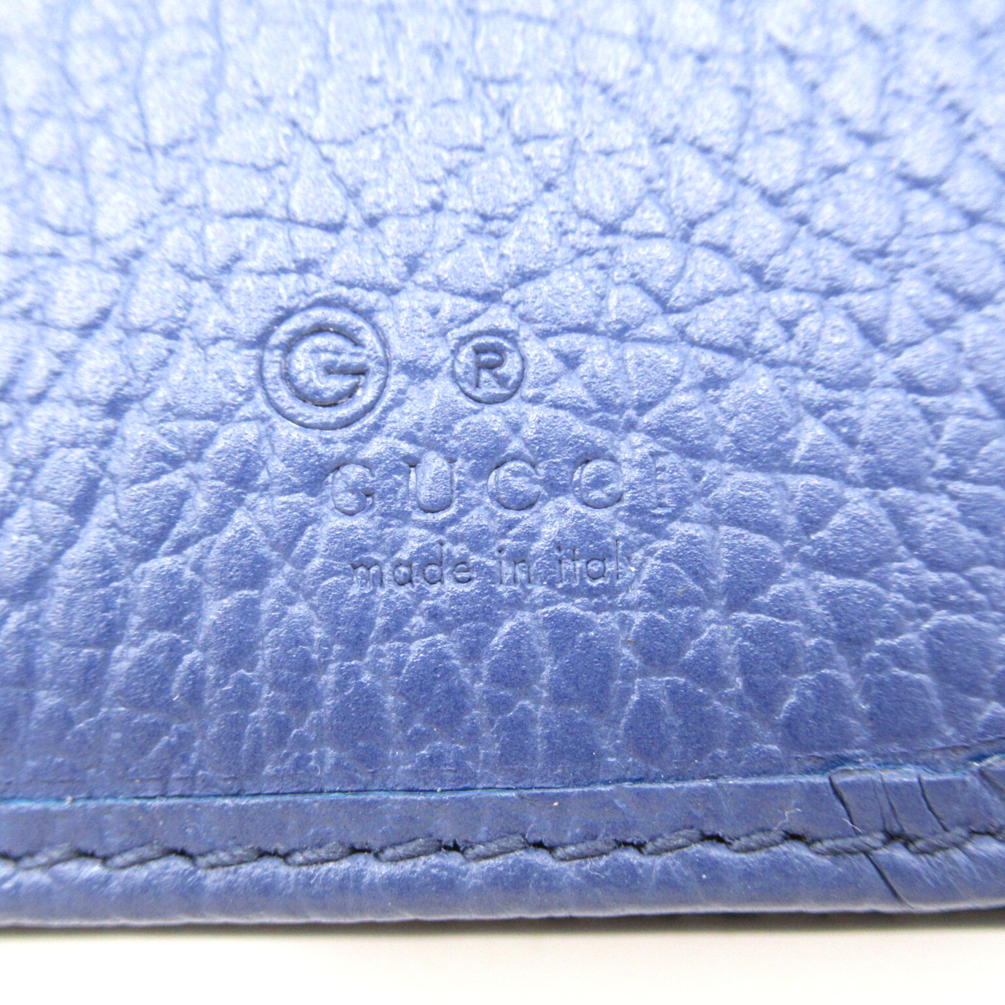 GUCCI Interlocking G Long Wallet Black Blue leather 610467