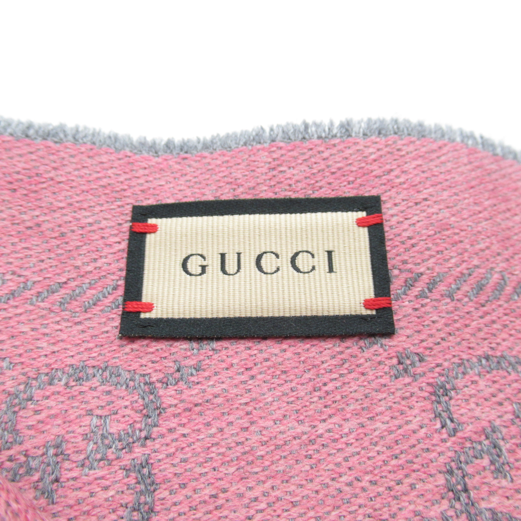 GUCCI Scarf Pink Gray wool 804376610