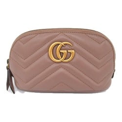 GUCCI GG Marmont Pouch Pink Pink Beige leather 625544