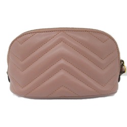 GUCCI GG Marmont Pouch Pink Pink Beige leather 625544