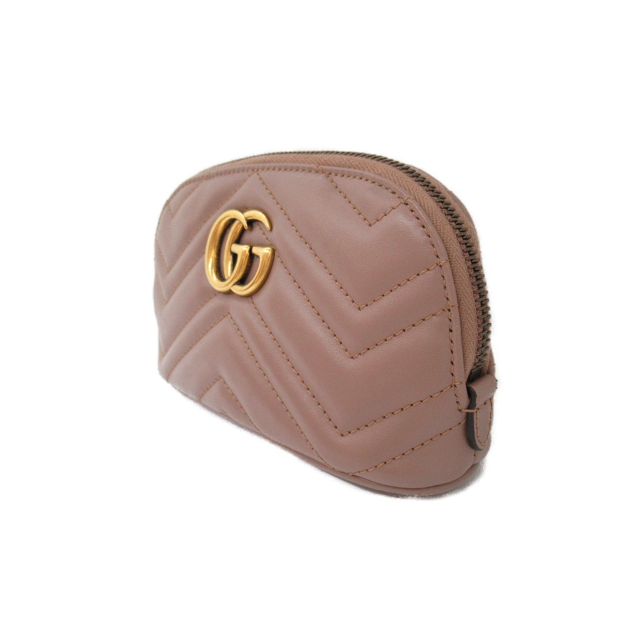 GUCCI GG Marmont Pouch Pink Pink Beige leather 625544