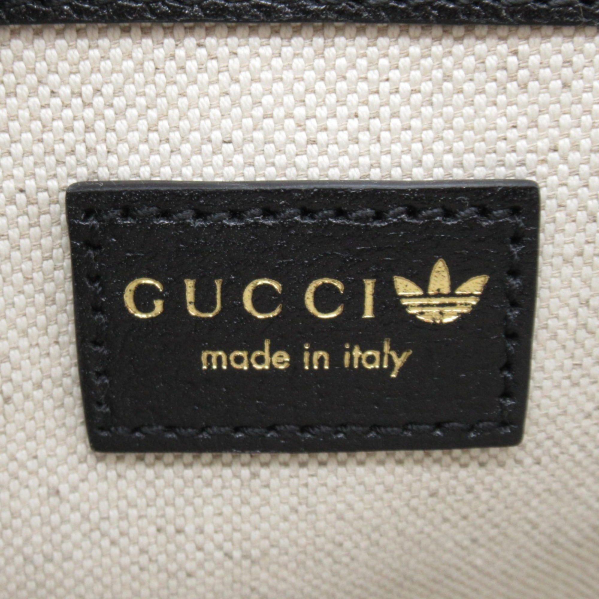 GUCCI x adidas Shoulder Bag Black White leather 658574