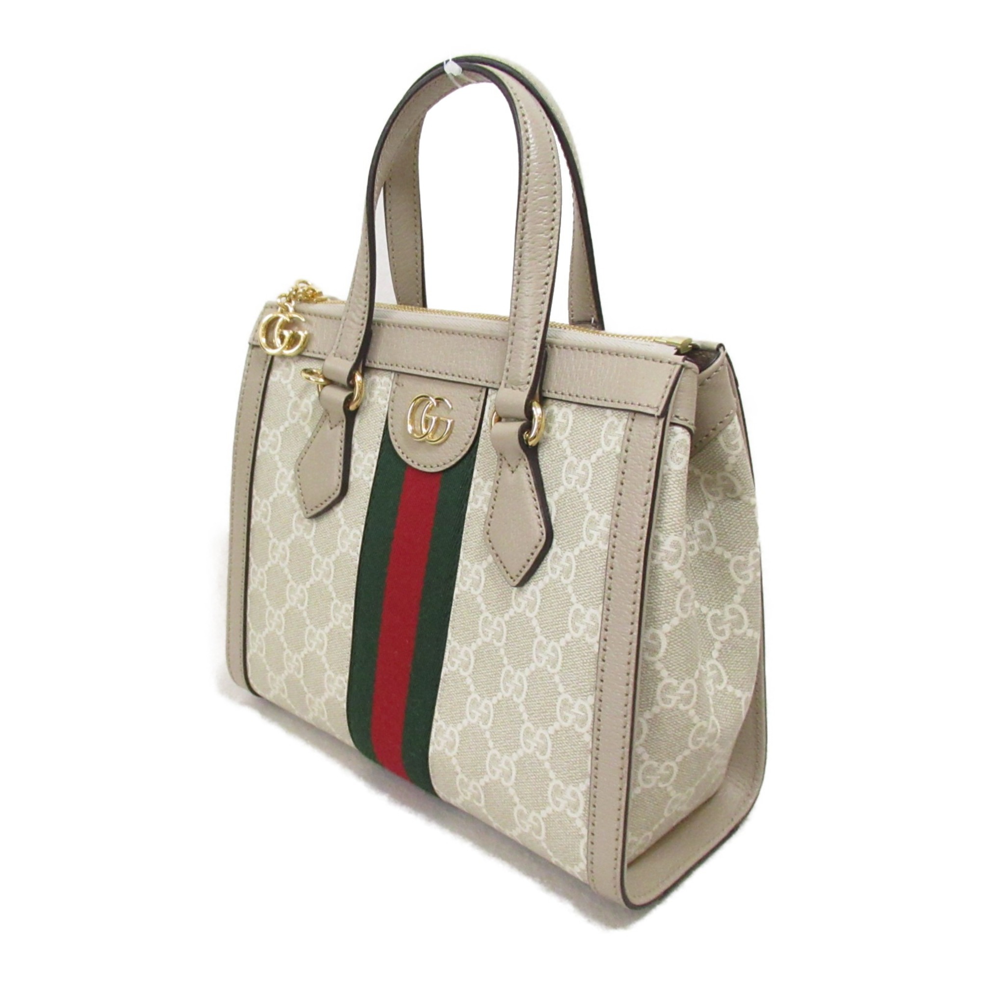 GUCCI OPHIDIA 2way Shoulder Bag Beige PVC coated canvas leather 547551