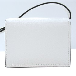 GUCCI x adidas Shoulder Compact Wallet White Black leather 702248