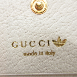 GUCCI x adidas Shoulder Compact Wallet White Black leather 702248