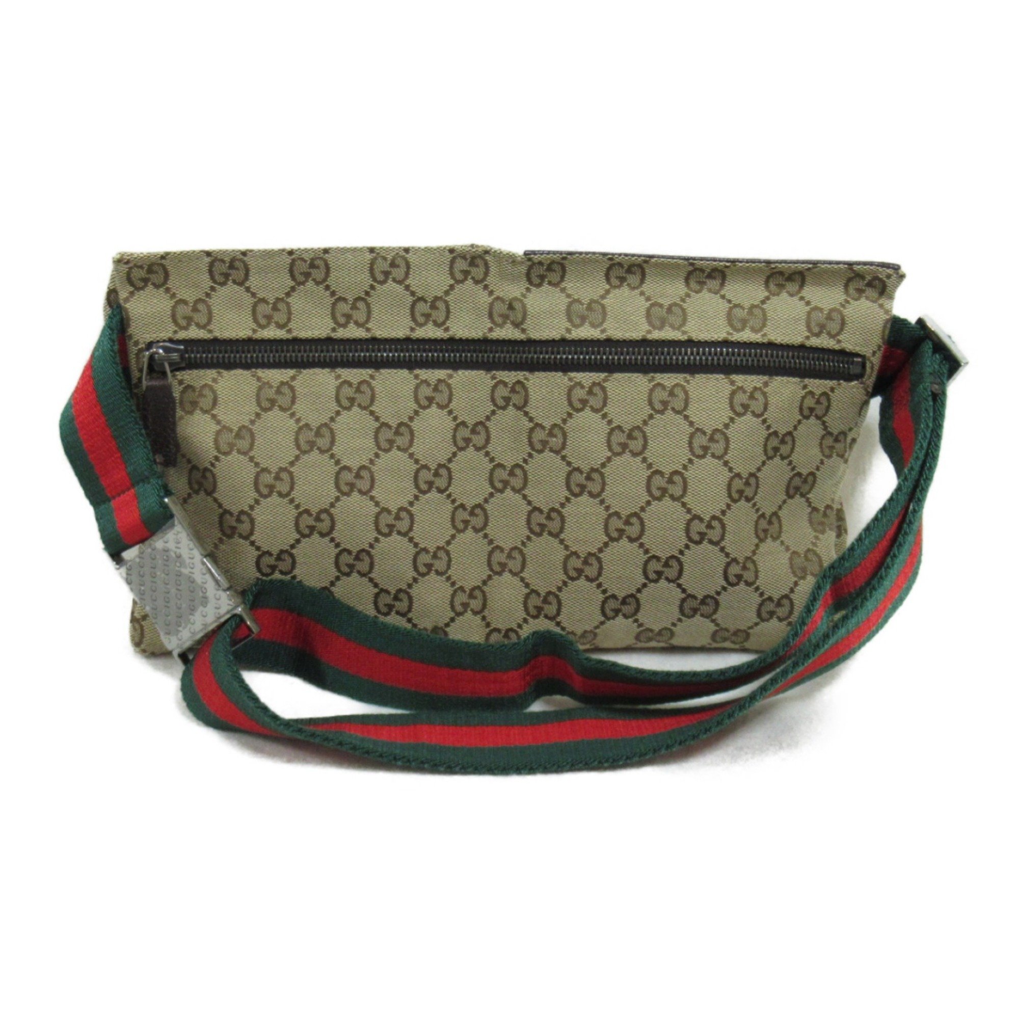 GUCCI Waist bag Beige Dark brown GG canvas 28566