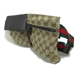 GUCCI Waist bag Beige Dark brown GG canvas 28566