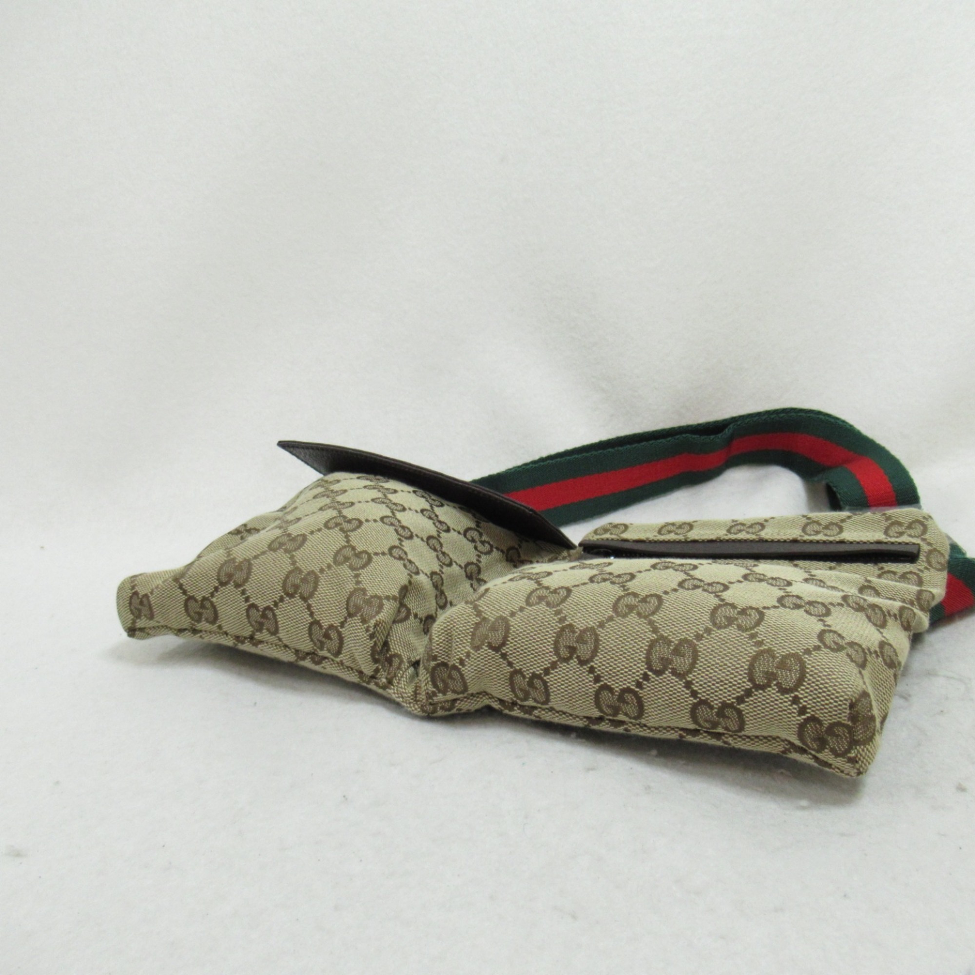 GUCCI Waist bag Beige Dark brown GG canvas 28566