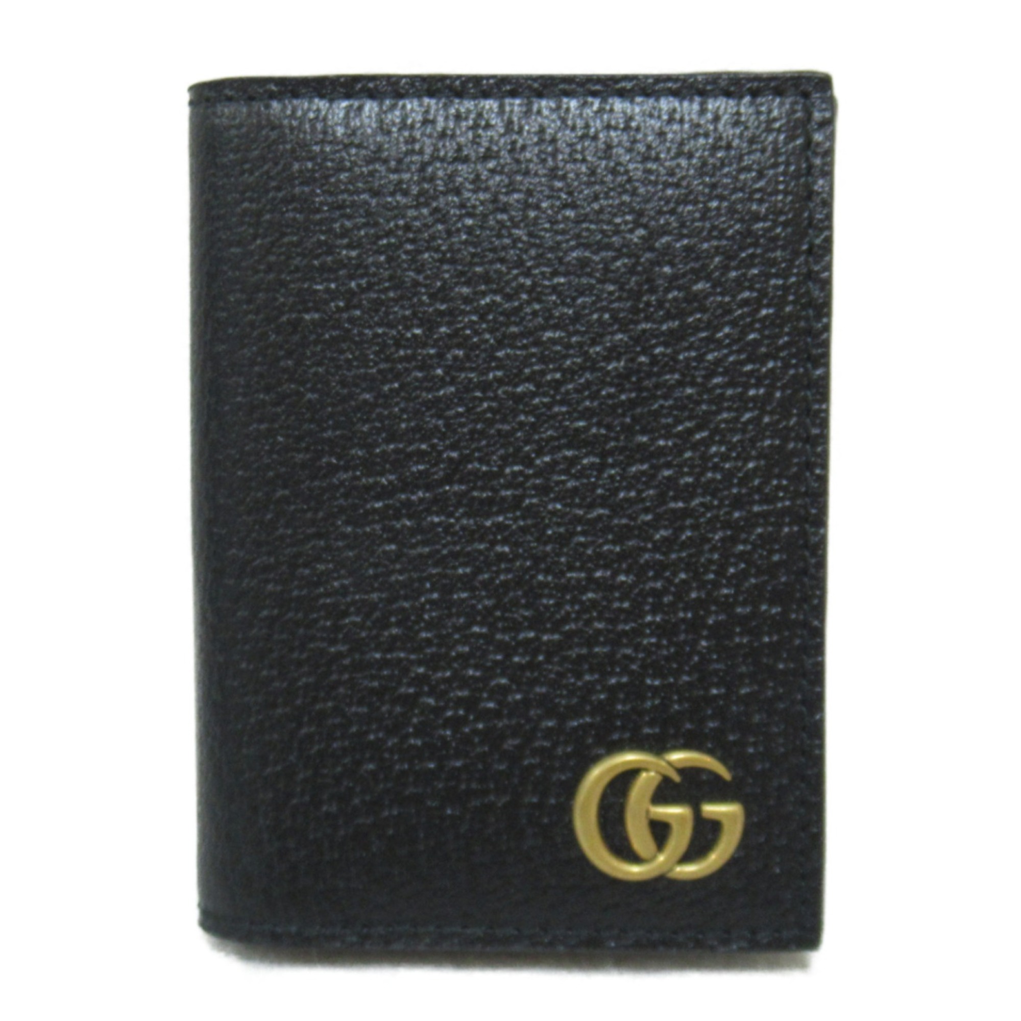 GUCCI GG Marmont business card holder Black leather 428737