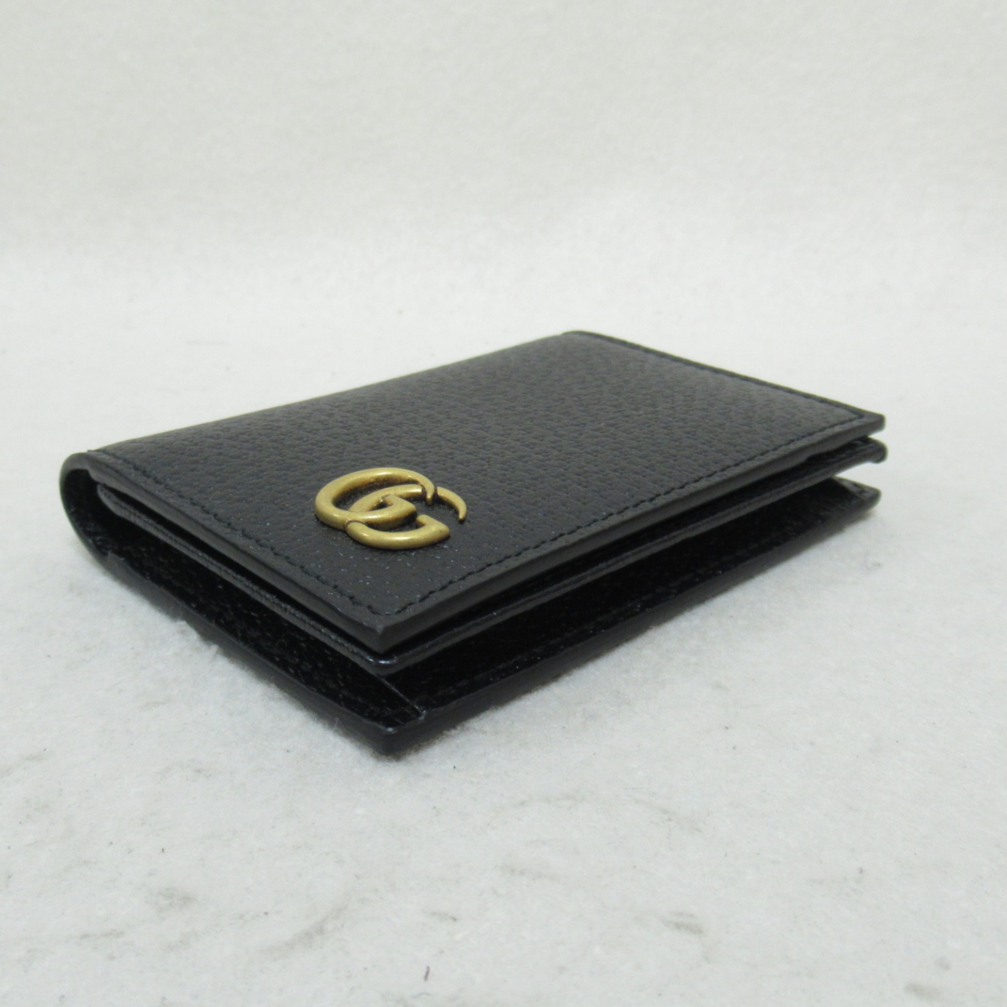 GUCCI GG Marmont business card holder Black leather 428737