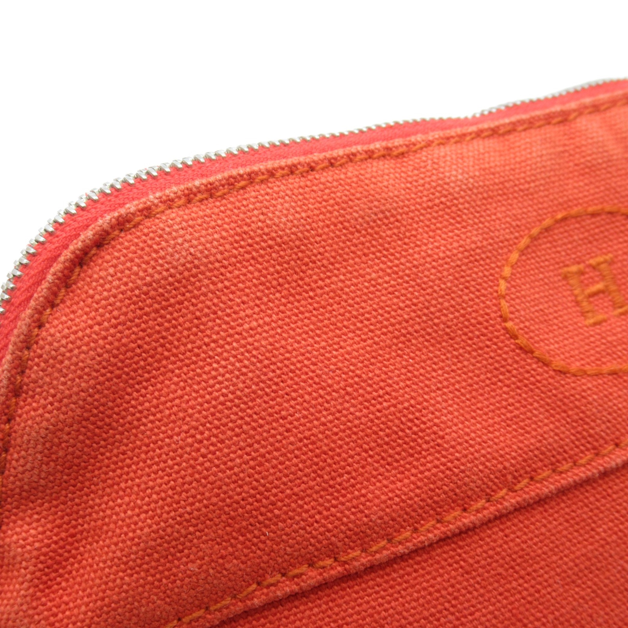 HERMES Bolide pouch mini Orange Orange canvas