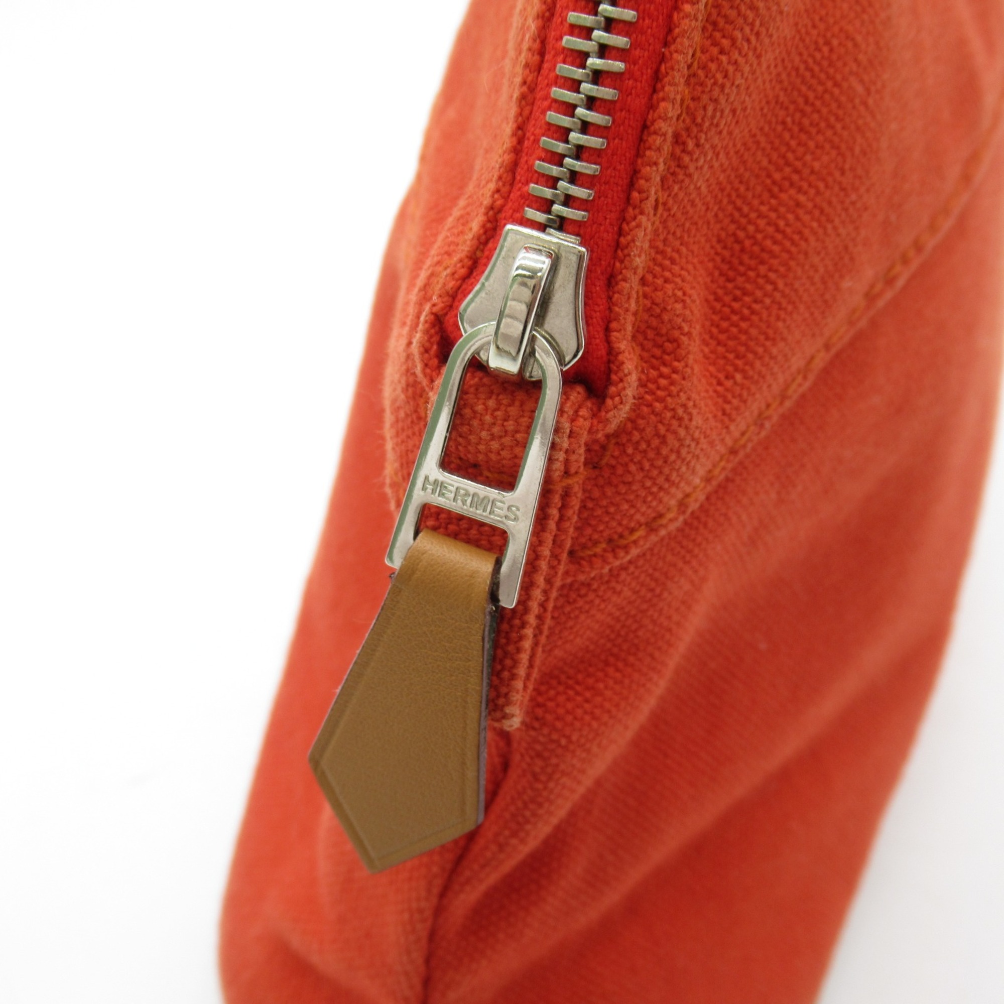 HERMES Bolide pouch mini Orange Orange canvas