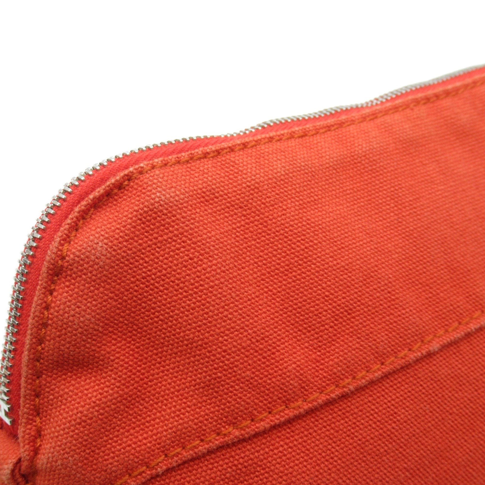 HERMES Bolide pouch mini Orange Orange canvas