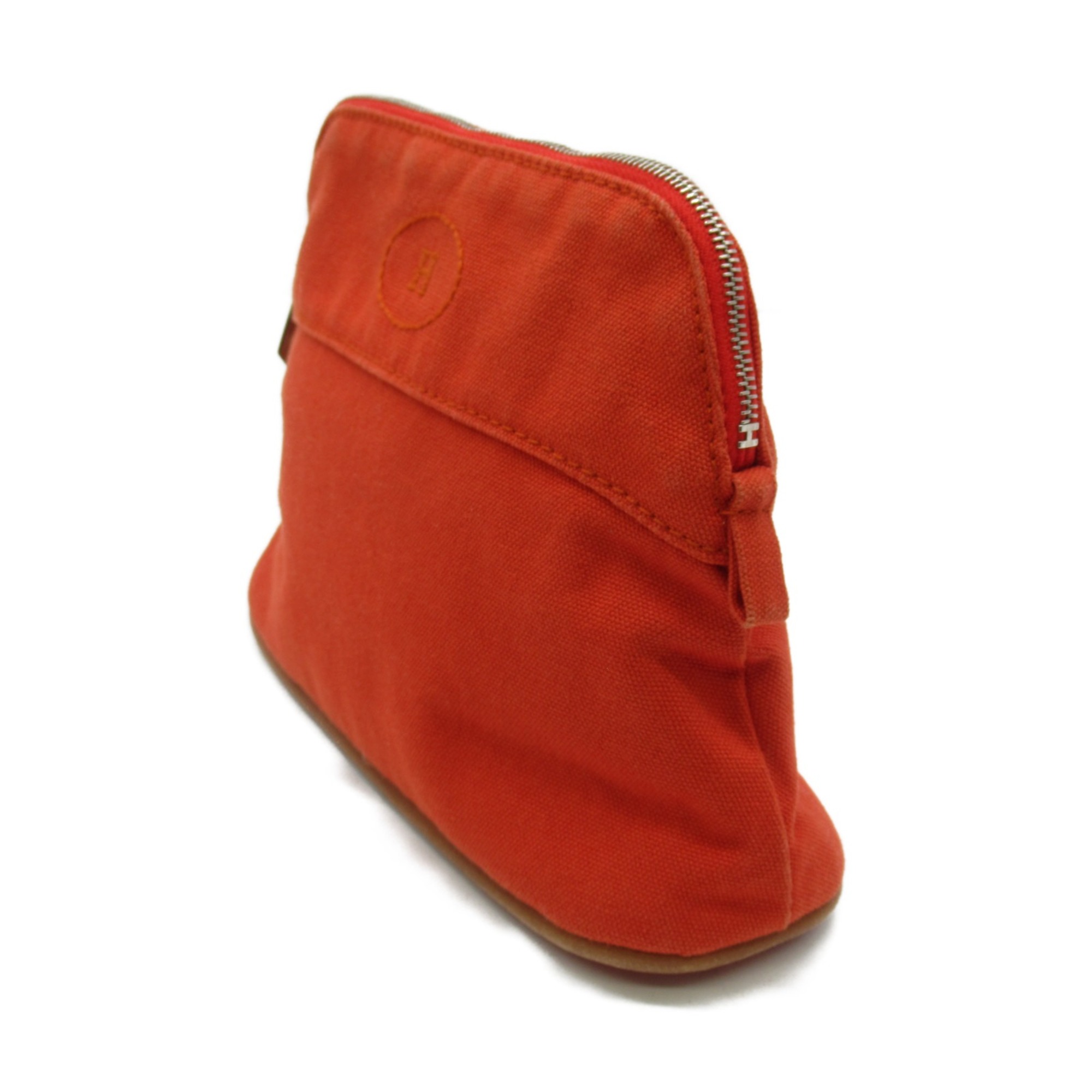 HERMES Bolide pouch mini Orange Orange canvas